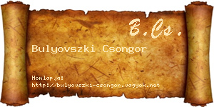 Bulyovszki Csongor névjegykártya